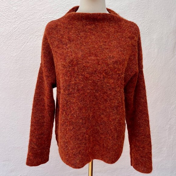 LINE Sienna Pullover Wool Alpaca Blend Sweater in Lava / Burnt Orange Size SP - Picture 1 of 16
